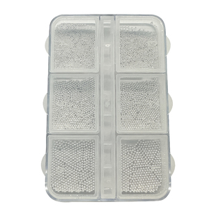 美甲高亮白珍珠饰品盘圆形半圆平底迷你钢珠混装拼钻diy指甲配饰