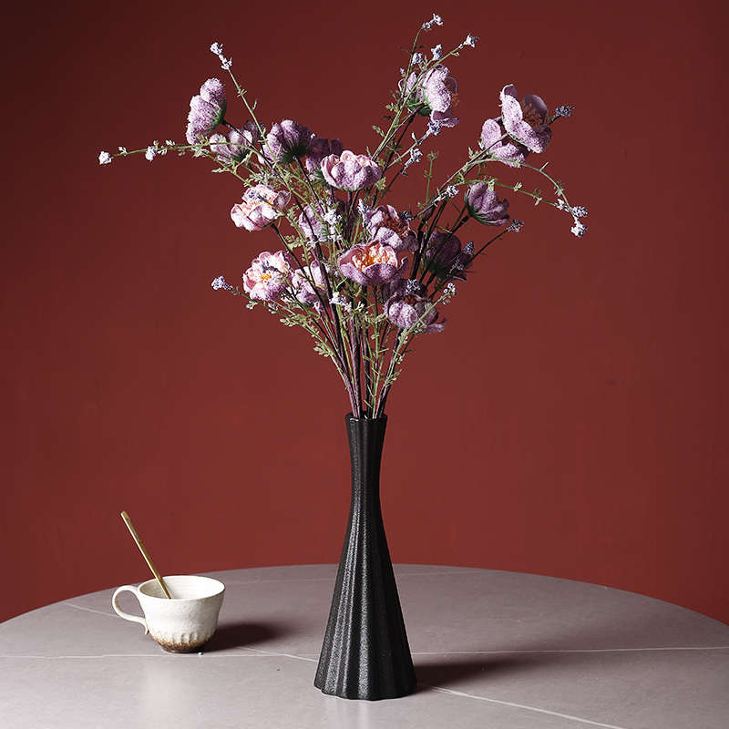 窄口花瓶小众设计感客厅电视柜插花摆件餐桌花摆花仿真花轻奢高端