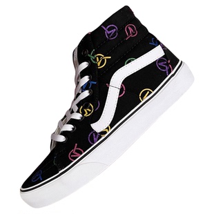 范斯VANS SK8 HI黑白高帮彩色LOGO男女鞋休闲帆布板鞋VN0A4BV616Y