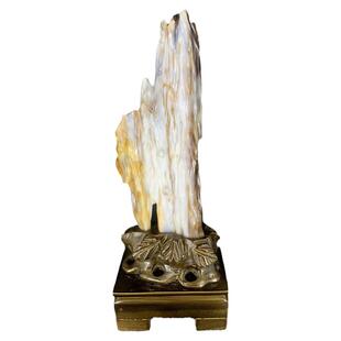 天然木化石树化玉奇石摆件客厅玄关大号摆件