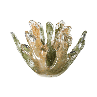 北欧艺术冰柱琉璃烛台轻松氛围感软装摆件皇冠花瓣香薰蜡烛杯装饰