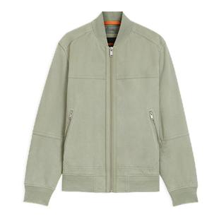 【羊皮革 绒面质感】BOSS博斯 男士秋冬款棒球领夹克皮衣