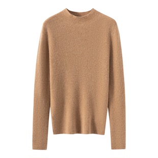 A类高端一线成衣半高领100%纯山羊绒衫女士修身型保暖毛衣打底衫