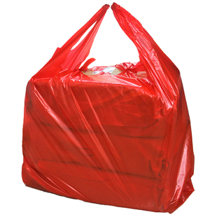 红色大号塑料袋加厚服装棉被背心搬家打包装收纳袋大红特厚大袋子