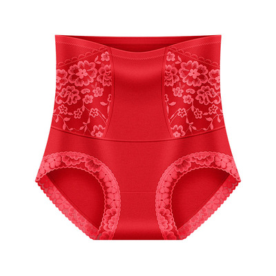 内裤女纯棉收腹高腰蕾丝