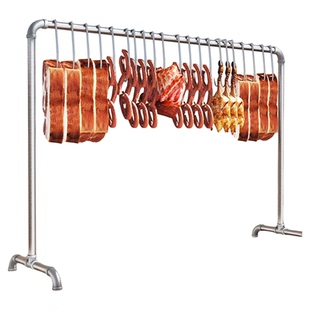 挂肉架子晾肉架落地家用晒猪肉腊肉烤鸭香肠火腿牛羊熏肉钢管户外
