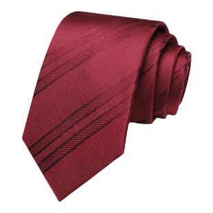 高端真丝领带男结婚新郎订婚红色条纹桑蚕丝商务拉链式免打结懒人