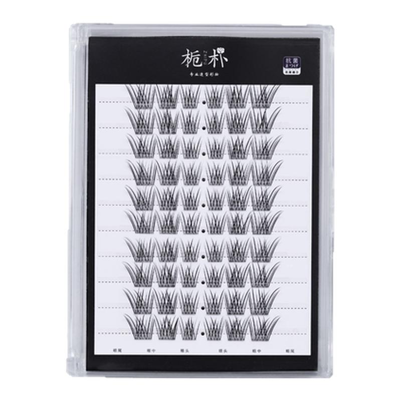 栀朴狐白白l高品质l纯手工单簇超软l清氧狐系婴儿弯l60簇上假睫毛