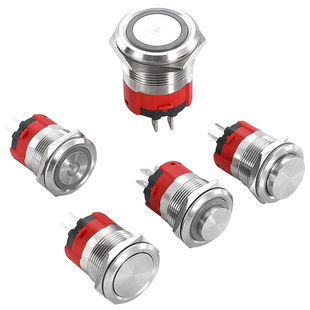 一佳金属按钮大电流防水YJ-GQ22A带灯18A小圆形启动防水开关22mm