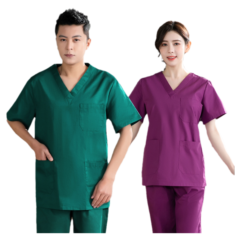 洗手衣短袖女纯棉手术衣美容院医生工作服男手术室刷手服速干套装