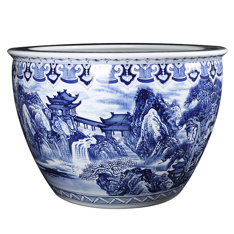 景德镇陶瓷大鱼缸室外睡莲荷花缸