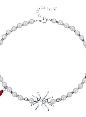 甜酷辣妹蜘蛛反光珍珠女ins欧美