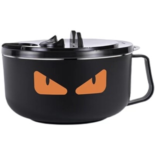 宿舍泡面碗带盖不锈钢保温饭盒学生女家用吃饭碗大号汤杯碗筷套装