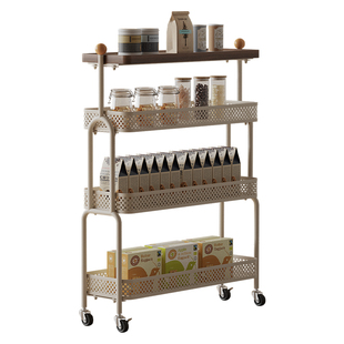 可移动边几沙发侧边窄缝收纳小推车客厅创意家用小型铁艺置物边桌