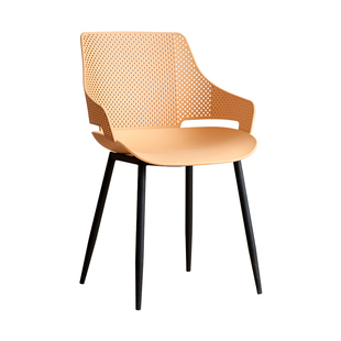 加厚塑料椅子家用铁艺塑料靠背餐椅卧室梳妆台椅子镂空洽谈休闲椅