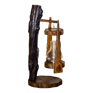 复古烛台灯创意家居摆件禅意蜡烛台高档餐桌玻璃灯烛台会所装饰品