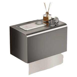 卫生间厕纸盒擦手纸盒壁挂式厕所纸巾架高级感太空铝置物免打孔