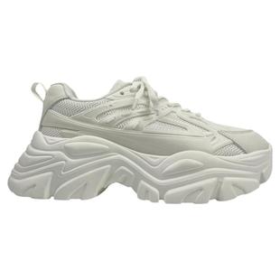 两点浪漫2025新款老爹鞋厚底运动休闲鞋男女7cm增高发型师小白鞋