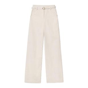 PSALTER诗篇宽松阔腿直筒裤子米白长裤收腰休闲裤2025秋款