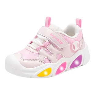 大黄蜂童鞋女童宝宝运动鞋2026春秋新款网面透气儿童灯鞋小女孩鞋