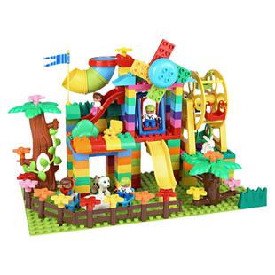 大颗粒积木儿童男孩女孩动脑益智力拼装模型城堡宝宝兼容拼插玩具