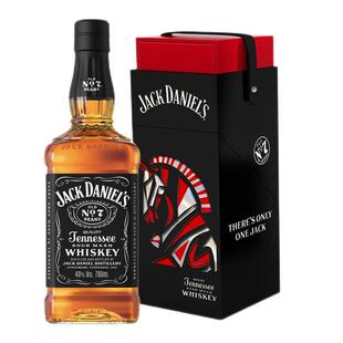 杰克丹尼Jack Daniels黑标700ml马年礼盒威士忌洋酒可乐桶