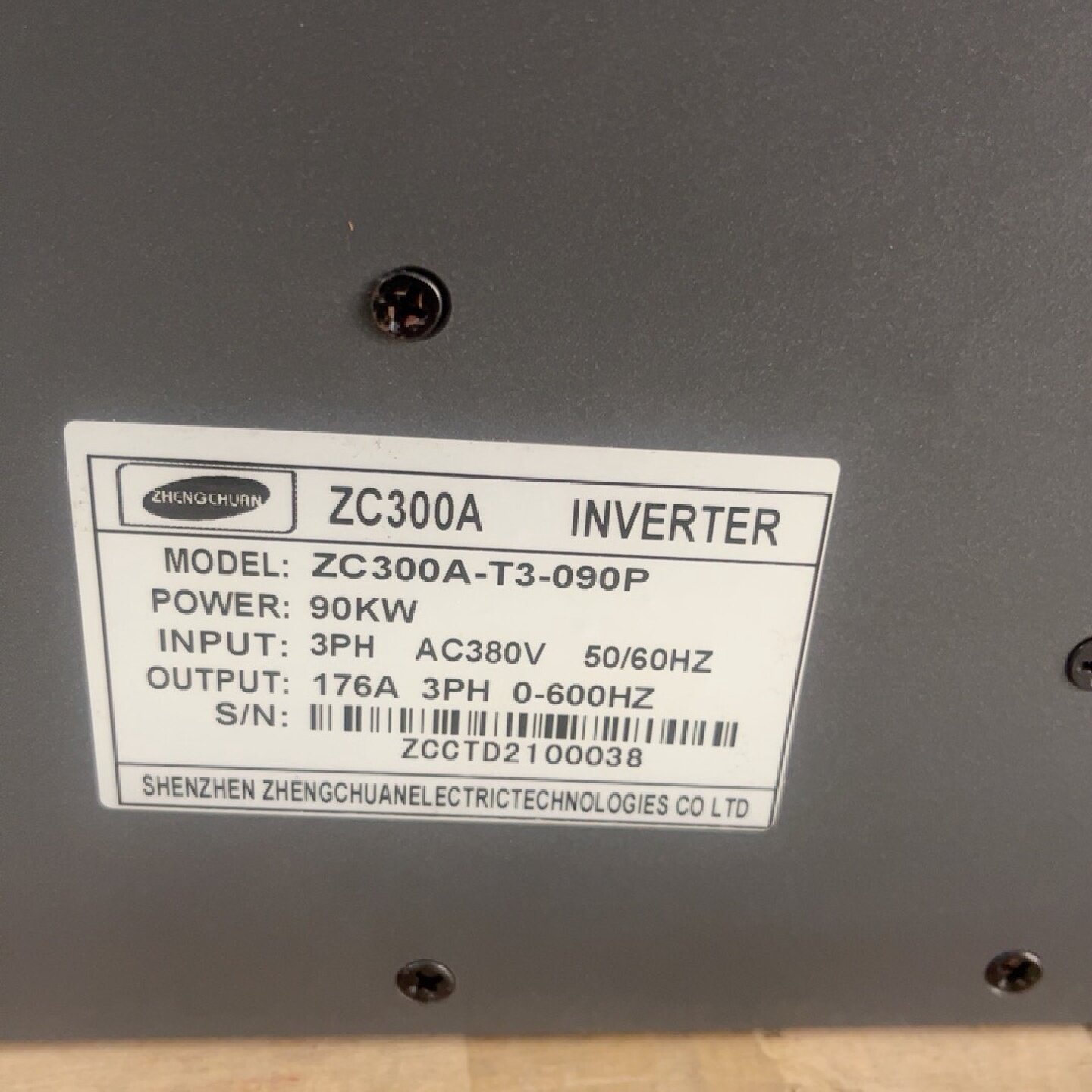 议价正川变频器 ZC300A-T3-090P，90KW三相380