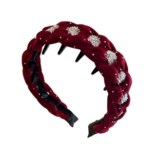 高级感红色发箍女秋冬2025新款高颅顶发带洗脸头箍宽边压发卡头饰