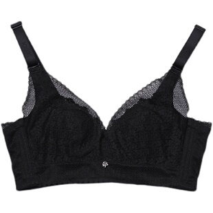 100%感觉百分百无钢圈C杯轻薄蕾丝性感舒适侧收聚拢调整内衣9079