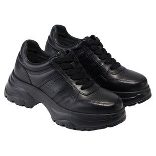 fed黑色老爹鞋春季新款女鞋真皮休闲鞋厚底增高鞋女款S1222-YA051