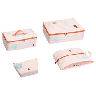 Tagi.《塔皮星》印花可爱条纹便携分装袋行李箱四件套收纳袋