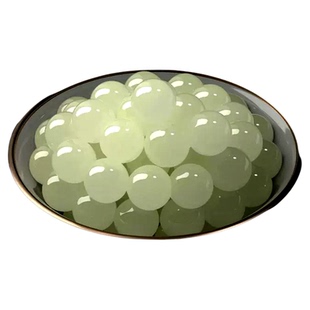 冰种8A天然和田玉手串玉珠子正品晴水散珠碧玉diy手链女款玉石