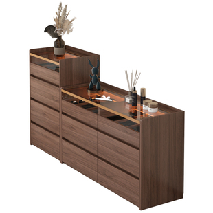 简约现代卧室床尾柜抽屉斗柜饰品收纳柜客厅靠墙小立柜首饰柜7K25