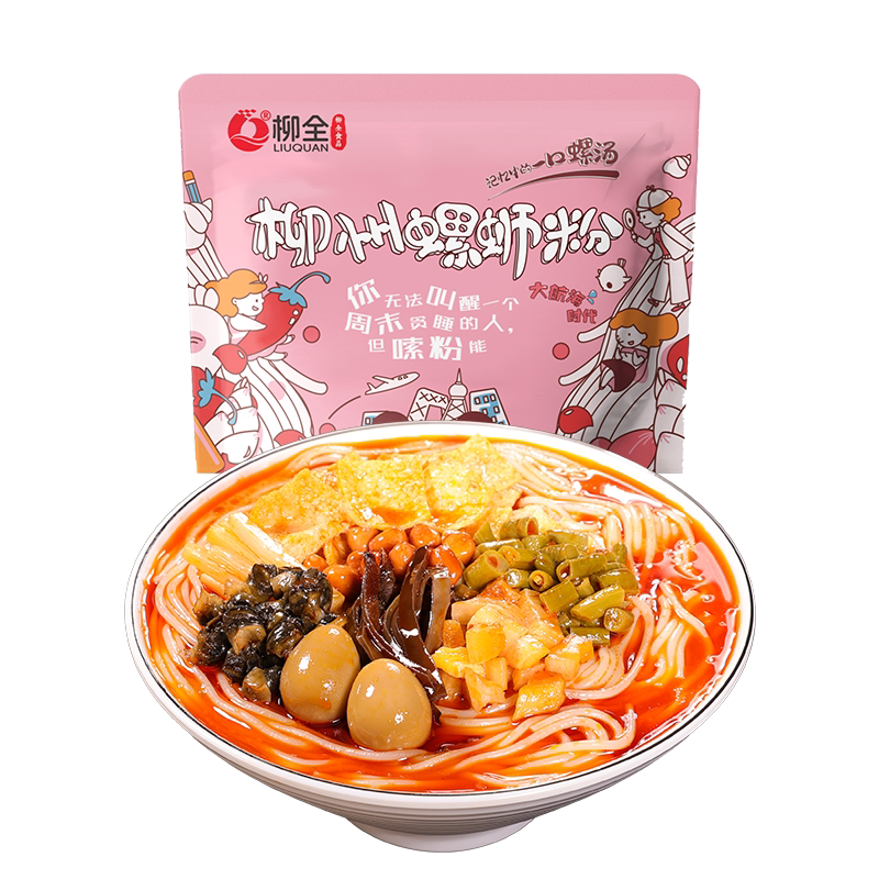 【1袋尝鲜】柳全螺蛳粉柳州正宗大片腐竹螺狮粉速食夜宵螺丝粉