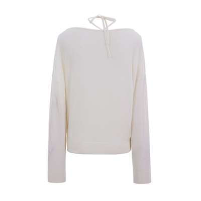 COCOON商场同款时尚上衣温柔气质系带时尚羊毛针织衫春款