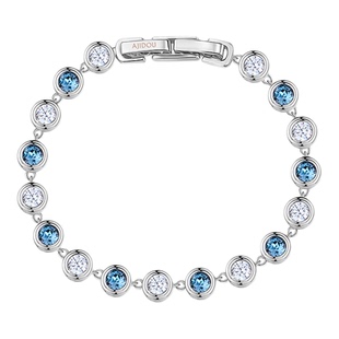 AJIDOU阿吉豆手链简约银色女款湖光渐变晶石圆润亮泽高级感手饰品