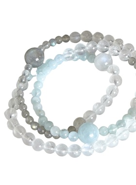 新中式天然三圈蓝月光手链