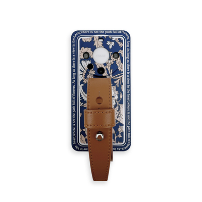 梵花醉梦棕色皮质腕带手提手机壳