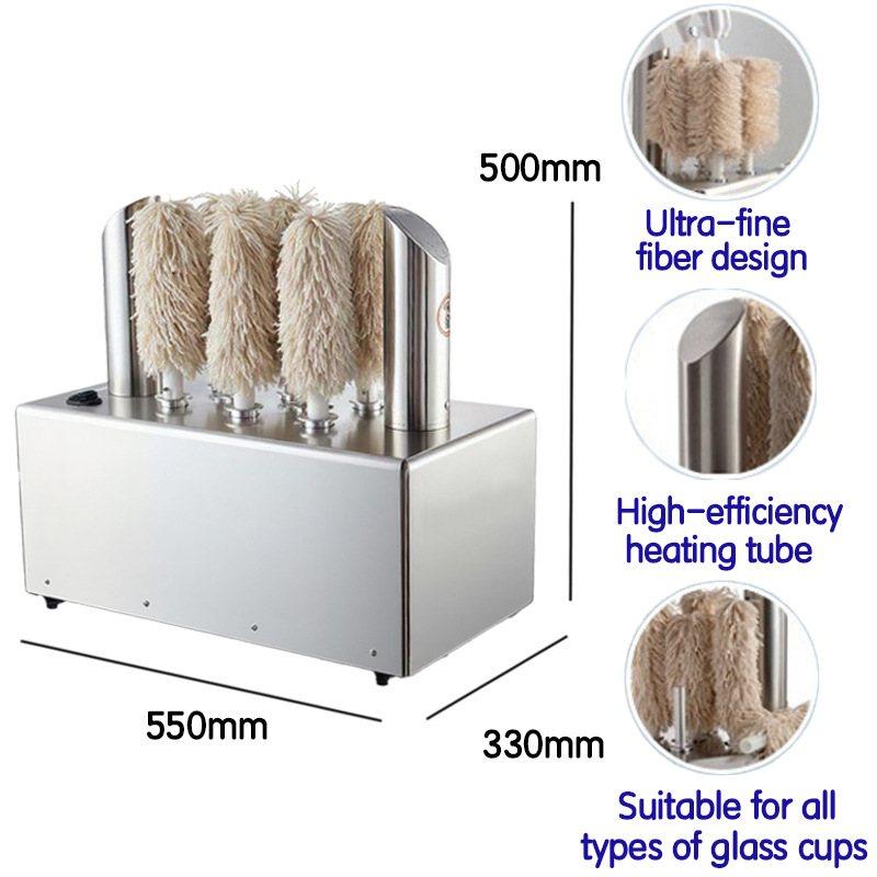 全电动商用擦杯机3/5/8头清洗设备瓶玻璃清洗机干杯机抛光机器
