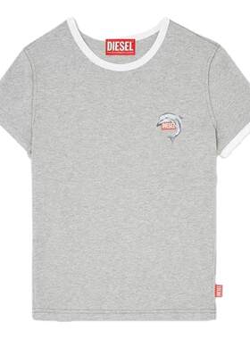 DIESEL/迪赛 26春夏女士海豚图案修身短袖T恤银泰百货 300217