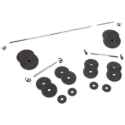迪卡侬家用哑铃杠铃50kg套装eysc