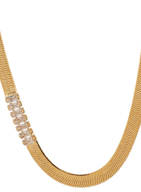 法式简约镶钻项链性感锁骨颈链