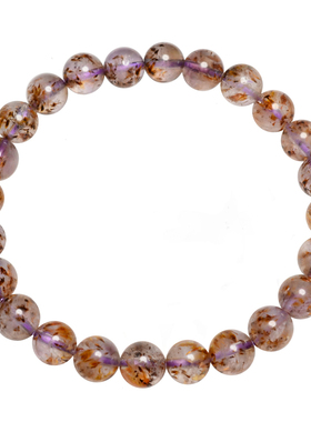 天然金钛极光单圈水晶手链羽毛女