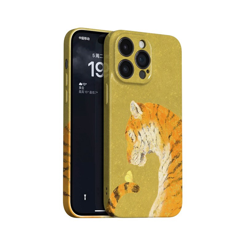 虎嗅~油画老虎蝴蝶ins适用苹果17promax手机壳iphone16华为nova14小米15opporeno13vivox200一加ace5软findx8