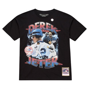 MN官方【MLB联名款】短袖T恤新品NY洋基德瑞克基特运动上衣男女