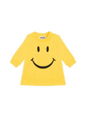 Moschino/莫斯奇诺 婴童Smiley®印花长袖棉质连衣裙