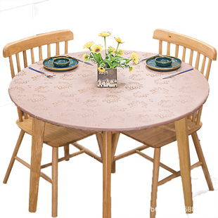 圆桌套防水防油防烫免洗餐桌布松紧带防滑桌套圆桌转盘套桌面全包