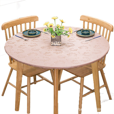 防水防油防滑免洗圆桌套子布pvc