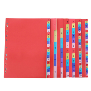 文件管理数字索引页塑料11孔A4彩色分类页隔页纸分页纸配套活页夹