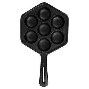 敬辉铸铁家用大尺寸5CM章鱼小丸子锅机器模具不粘7孔丸子锅电磁炉